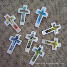 Big Shell Pearl Cross Pendant, Mother of Pearl Cross